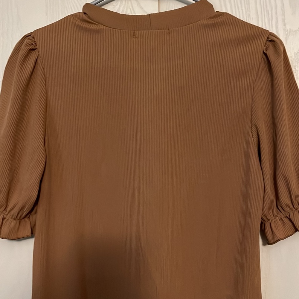 Quiz Camel Ribbed S/S Top - Picture 4 of 6